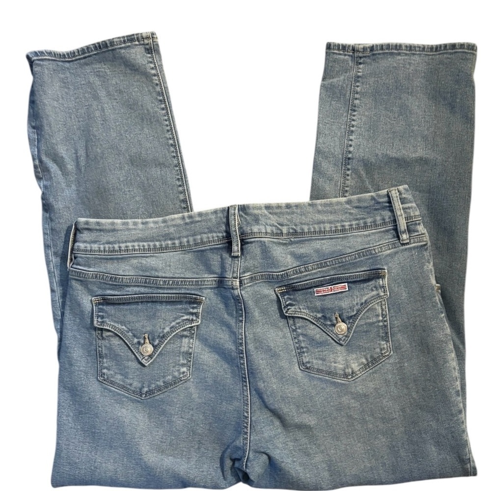 Hudson Women’s High Rise Jean Sz 16~34X29 Blue Button Flap Back Pocket Stretch